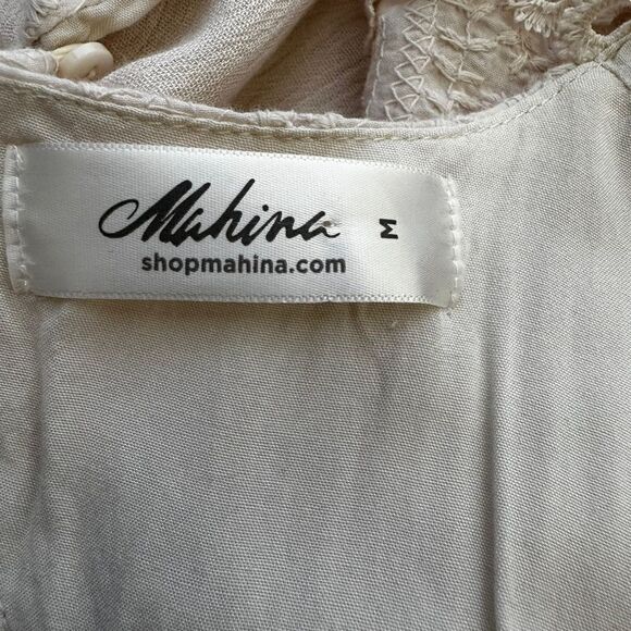 Mahina ~ Ivory Jumpsuit~lightweight gauze like fabric~broidered bodice ~ size M - Picture 4 of 14